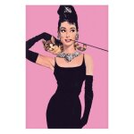 Audrey hepburn - pink - affiche / poster envoi en tube