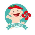 Autocollant bb a bord fille baby girl basque stickers adhsif logo 3 - taille : 12 cm