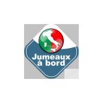 Autocollants : bebe a bord jumeaux d'origine italienne - 15 cm