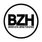 Autocollant breton breizh sticker rond logo 1 - 1 bretagne - taille : 4 cm - couleur : rouge