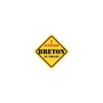 Autocollant breton au volant carr� jaune sticker - taille : 12 cm