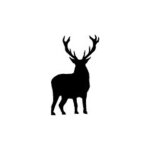 Autocollant cerf animal stickers adhesif foret logo 2 - taille : 4 cm - couleur : blanc
