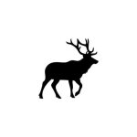 Autocollant cerf animal stickers adhesif logo 1 - taille : 8 cm - couleur : vert