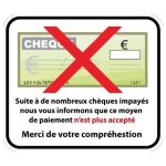 Autocollant ch�ques refus�s sticker adhesif l�gislation - taille : 12 cm