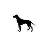 Autocollant chien stickers adhesif - taille : 8 cm - couleur : gris