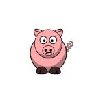 Autocollant cochon sticker adhesif - taille : 12 cm