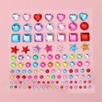 Autocollants coeur diamant pour fille, etiquette scrapbooking, scrapbooking, 1 feuille, mignon, cr�atif, ...