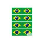 Autocollants : drapeau brésilien - 8 autocollants 9. 5x6. 3 cm Autocollants : drapeau brésilien - 8 autocollants 9. 5x6. 3 cm
