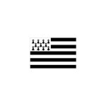 Autocollant drapeau breton breizh bretagne gwen ha du - taille : 8 cm
