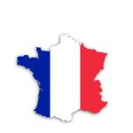 Autocollant drapeau carte france sticker - taille : 8 cm