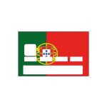 Autocollant drapeau portugal numro 12 carte bleue carte bancaire cb adhsif sticker