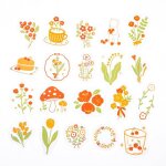 Autocollant fleur fra�che mignon, etiquette scrapbooking, d�coration pour journal intime, diy bricolage, ...