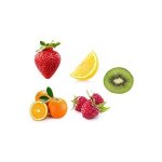 Autocollant fruit sticker cuisine frigo fraise citron kiwi framboise orange logo 32 - set 5x Autocollant fruit sticker cuisine frigo fraise citron kiwi framboise orange logo 32 - set 5x