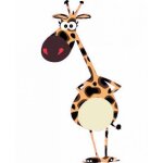 Autocollant girafe sticker adhesif - taille : 12 cm