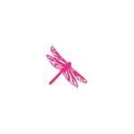 Autocollant libellule stickers rose - taille : 4 cm