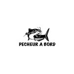 Autocollant p�cheur a bord poisson logo1 - 1 sticker - taille : 17 cm