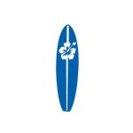 Autocollant planche surf ocean surf stickers adhesif - taille : 8 cm - couleur : gris