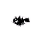 Autocollant poisson fish sticker adhesif logo 5 - taille : 12 cm - couleur : gris
