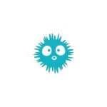 Autocollant porc epic poisson sticker adhesif - taille : 4 cm - couleur : turquoise