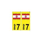 Autocollant porinetia farani 987 polynsie fond jaune sticker plaque immatriculation - couleur : droits ...