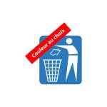 Autocollant utiliser la poubelle tri icone stickers adh�sif logo n4 - taille : 4 cm - couleur : rouge ...