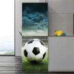 Autocollant de réfrigérateur de football de football 3d, couverture complète de porte, murale, sports ... Autocollant de réfrigérateur de football de football 3d, couverture complète de porte, murale, sports ...