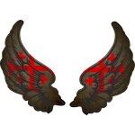 Autocollant sticker ailes biker motard drapeau croix jerusalem noir