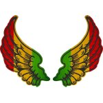 Autocollant sticker ailes biker motard drapeau pays rg guinee