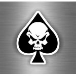 Autocollant sticker biker moto motard tete de mort skull as de pic tuning pirate Autocollant sticker biker moto motard tete de mort skull as de pic tuning pirate