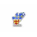 Autocollant sticker carte drapeau departement exterieur charente