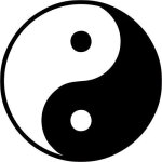 Autocollant sticker laptop voiture moto casque yin yang chinois zen