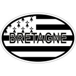 Autocollant sticker ovale oval drapeau code pays bretagne breton