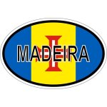 Autocollant sticker ovale oval drapeau code pays madeira madere portugal