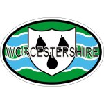 Autocollant sticker ovale oval drapeau code pays royaume uni worcestershire