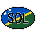 Autocollant sticker ovale oval drapeau code pays sol iles salomon