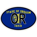 Autocollant sticker ovale oval drapeau code pays usa oregon