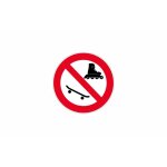 Autocollant sticker signalisation plaque porte panneau roller skate interdit