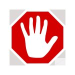 Autocollants : sticker autocollant pour sol stop main - 20x20 cm