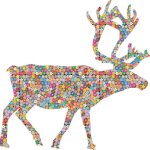 Autocollant sticker vinyl animaux silhouette fleur peace and love daim cerf r2