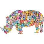 Autocollant sticker vinyl animaux silhouette fleur peace and love rhinoceros