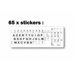Autocollant sticker vinyl clavier azerty pas transparent mais blanc