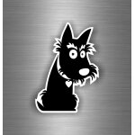 Autocollant sticker voiture chambre decoration mural chien ecossais scottish dog