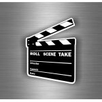 Autocollant sticker voiture chambre decoration mural clap cinema porte ref1