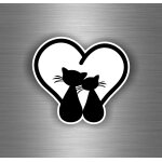 Autocollant sticker voiture chambre enfant chat couple decoration mural