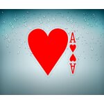 Autocollant sticker voiture jeton poker table casino jeux as de coeur carte b