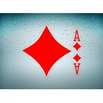 Autocollant sticker voiture jeton poker table casino jeux as de carreau carte b