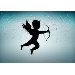 Autocollant sticker voiture moto ange muraux amour ailes cupidon taille a4 noir