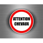 Autocollant sticker voiture moto attention chevaux cheval panneau signalisation
