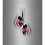 Autocollant sticker voiture moto gant de boxe drapeau uk anglais royaume uni r2