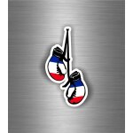 Autocollant sticker voiture moto gant de boxe drapeau jdm france francais
